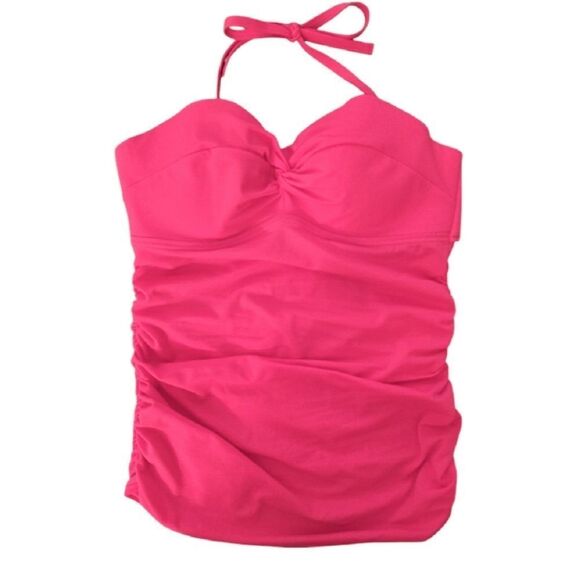 Victoria's Secret 2014 Hot Pink Strapless Push Up Ruched Tankini Swim Top 36C - Picture 5 of 13